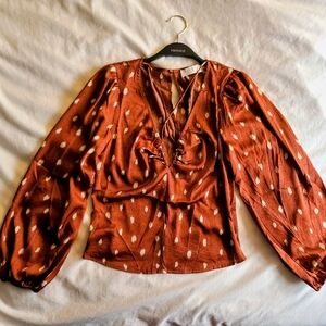 ASTR The Label Blouse Top Rust Medium